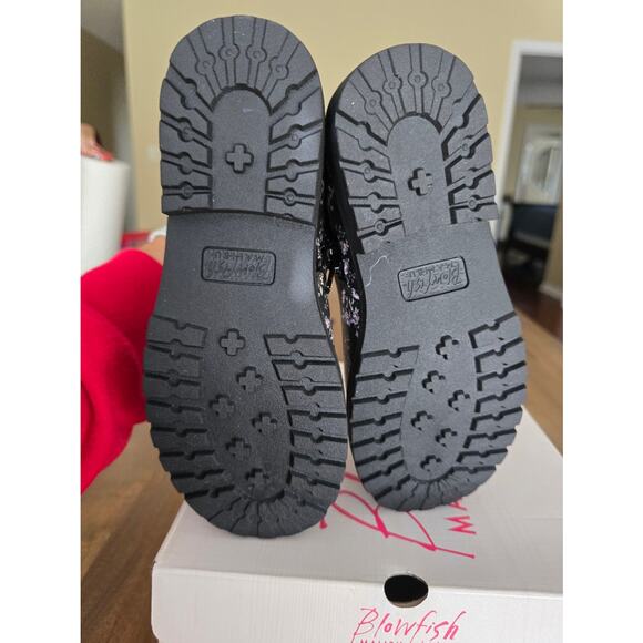 Blowfish Malibu kids' ankle boots with a pink floral print Faux Leather Sz 13 - Picture 5 of 7